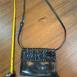 TUSK brand Black Croc-Embossed Women's Bag